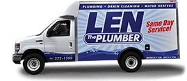 Len the Plumber commercial truck on transparent background. 